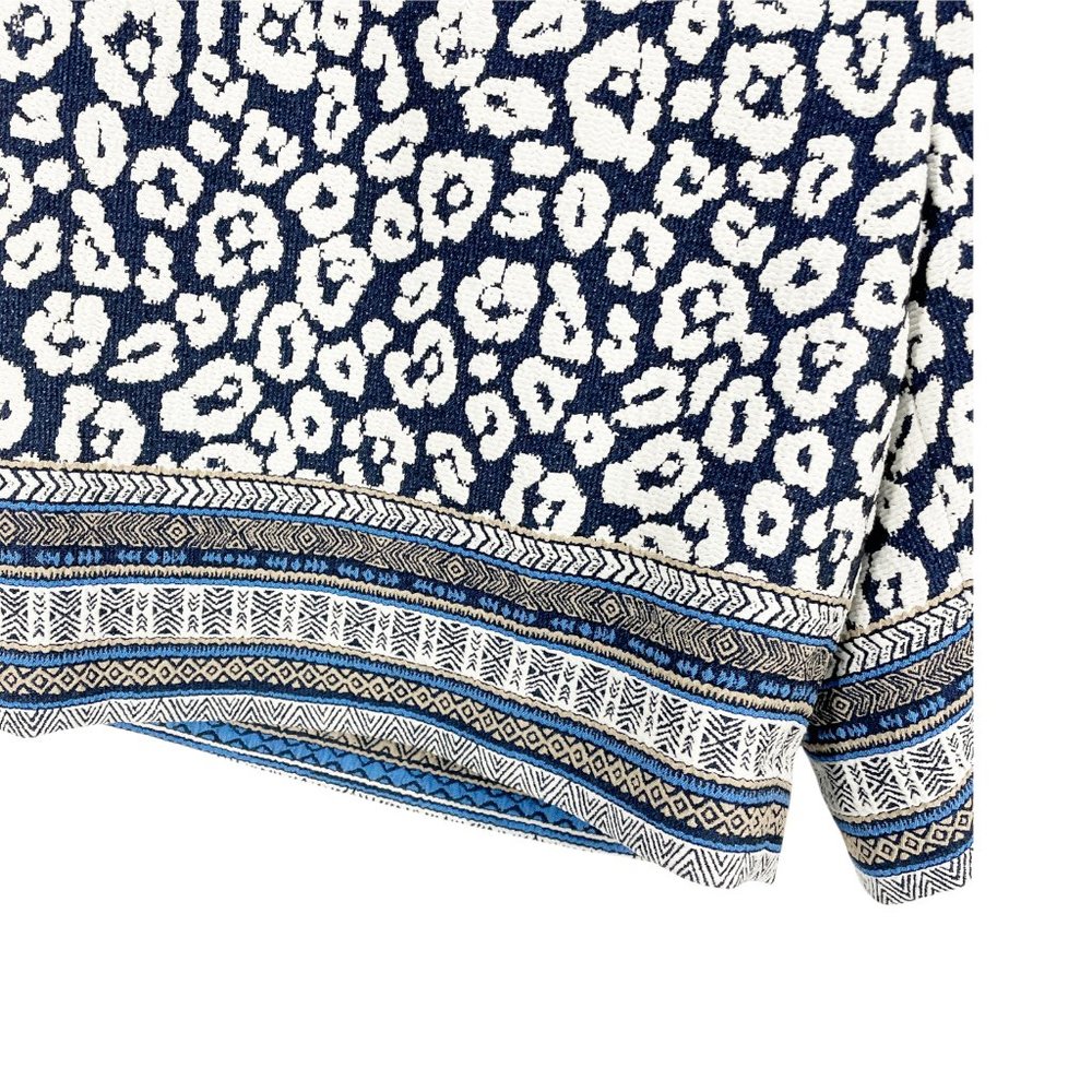 J. Mclaughlin Trixie Navy Blue Cheetah Print Shorts Sz 10 High Waisted - Picture 3 of 7